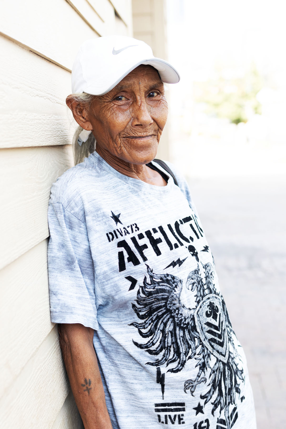 An outreach worker talking with a neighbor